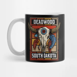 Deadwood South Dakota Native American Bison Skull Mug